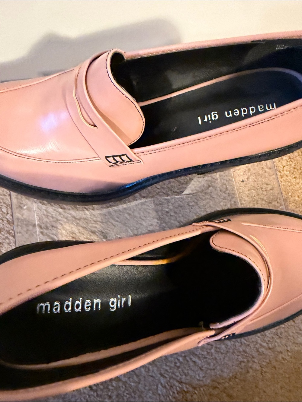 Madden Girl Rose Pink Chunky Platform Loafers size 11 - Picture 2 of 6